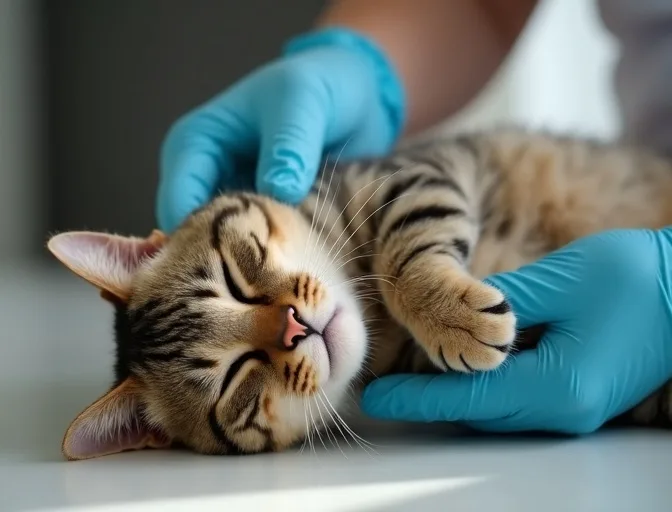 Specialist carefully handling a deceased cat with dignity in Reservoir